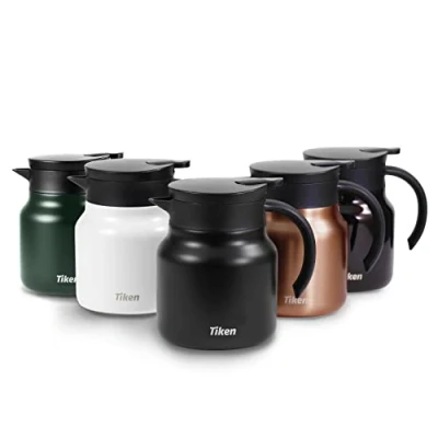 Image of Tiken 800MLThermal Coffee Carafe Jug, Double Walled Stainless Steel Insulated Vacuum Flask for Hot &amp;Cold Drinks