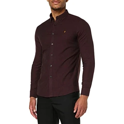 Image of Farah Mens Steen Ls Shirt Red S