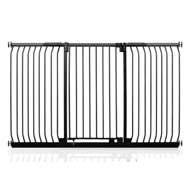 Image of Safetots Extra Tall Elite Safety Gate, 197cm 206cm, Matt Black, 96.8cm in Height, Pressure Fit Stair Baby Gate for Doors Hallways and Spaces, Barrier, Easy Installation
