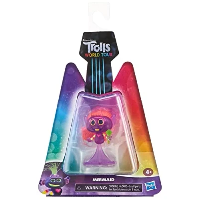 Image of DREAMWORKS TROLLS World Tour Miniature Toy Figure with Musical Instrument Accessory Mermaid