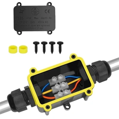 Image of IP68 Waterproof Junction Box 2 Way Line Outdoor Electrical Cable Connectors Boxes M25 Wire Connector for 4 12MM Diameter