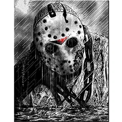 Image of HL Lospeces Diamond Painting Kits for Adults and Kids, Full Drill Round Rhinestone Paint with Diamonds, Horror Story Art Dotz (12X16 Inch)