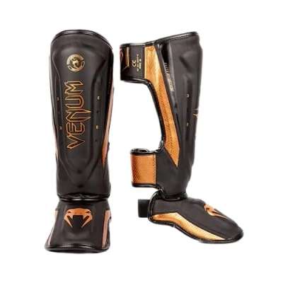 Image of Venum Elite Evo Shin Guards Black/Bronze L