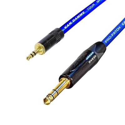 Image of Stereo Mini Jack to Lead. 3.5mm 6mm Cable. Ipod Amplifier (5m, Blue)