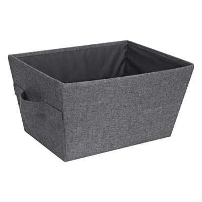 Image of Bigso Box of Sweden Foldable Storage for Home and Shelves Medium Fabric Basket with Easy Carry Handles Bin Blankets, Towels, Toys More Grey