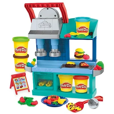 Image of Play Doh Kitchen Creations Busy Chef&#039;s Restaurant Playset, 2 Sided Sets for Girls and Boys
