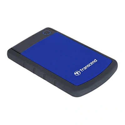Image of Transcend 1 TB Rugged Portable Hard Drive Shock Resistant USB 3.1 Gen StoreJet Navy Blue TS1TSJ25H3B