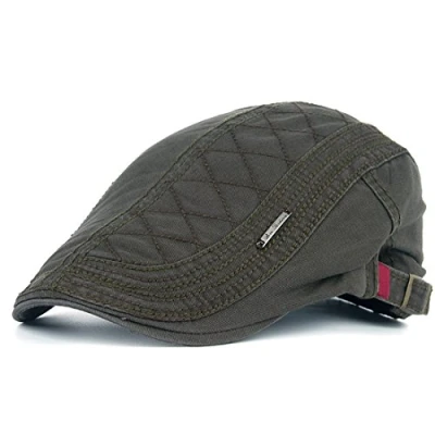 Image of Kuyou Newsboy Flat Cap Gatsby Peaked Army Green One Size