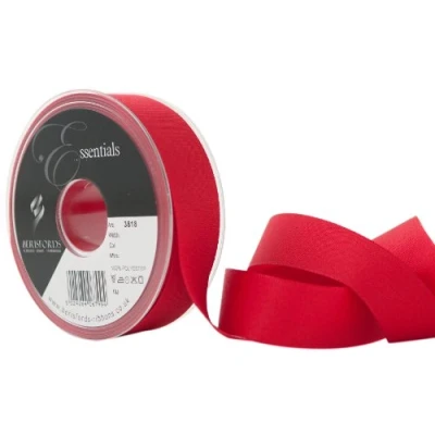 Image of Berisfords 3818 RD 25 mm Rustic Taffeta Ribbon, Red