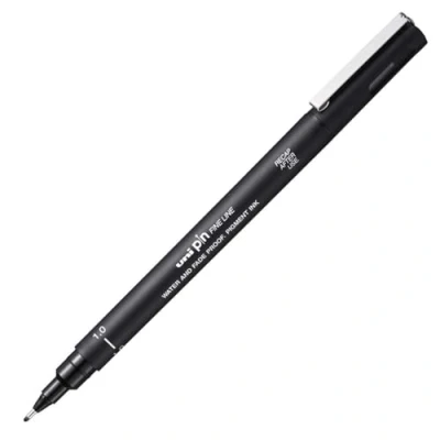 Image of Uni Pin Fineliner Marker Pen 1mm Nib Black Ink Single
