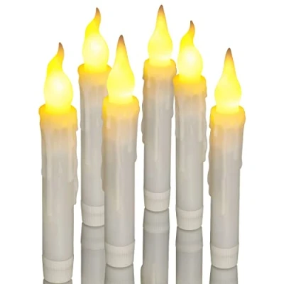 Image of Ymenow LED Candles with Timer, 6pcs Battery Operated Flickering Electric Floating Candle Lights for Home Christmas Decor, 6 Hours 17 x 2 cm