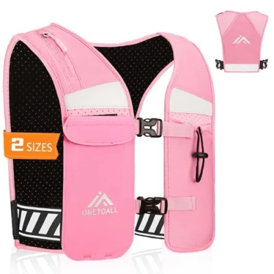Image of LOCAL LION Running Vest Women, Reflective Hydration Mens, Breathable Phone Holder For Trailrunning Marathon, Pink M L
