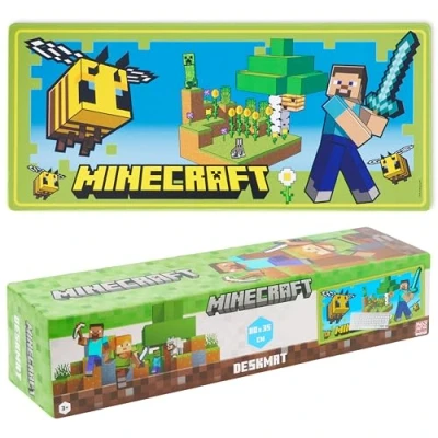 Image of Minecraft Desk Pad for Kids and Teenagers, Non Slip Mouse Mat 80 x 35cm Gamer Gifts (Green)
