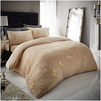 Image of GC GAVENO CAVAILIA Teddy Fleece Duvet Covers, Super Soft Double Bedding Set, Cuddly Fluffy Quilt Cover, Natural
