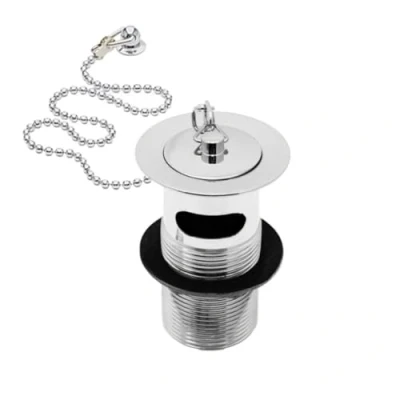 Image of Heritage Quality 1 1/4&quot; Bathroom Basin Waste Plug &amp; Chain THC10 Easy Clean