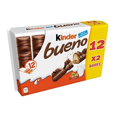 Image of Kinder Bueno Ferrero Milk Chocolate in Pack of 12 x 2 Bars, Family as a Break Snack or Just to Enjoy
