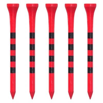 Image of Zivisk Bamboo Golf Tees 83mm 100 Count, 3 1/4 inch Long Wooden Red
