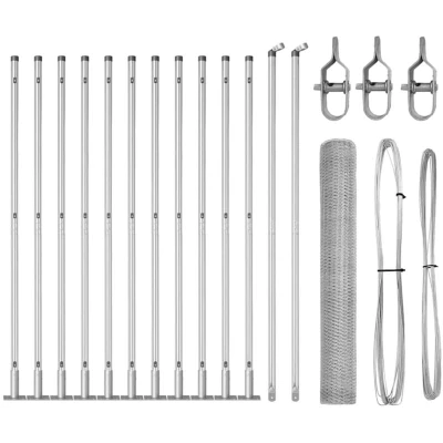 Image of vidaXL Fencing Set of 2 Galvanised steel 25 x 1 m mesh Durable