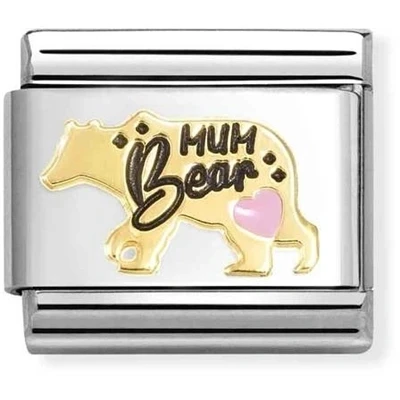 Image of Nomination Pink Mum Bear Charm Stainless Steel