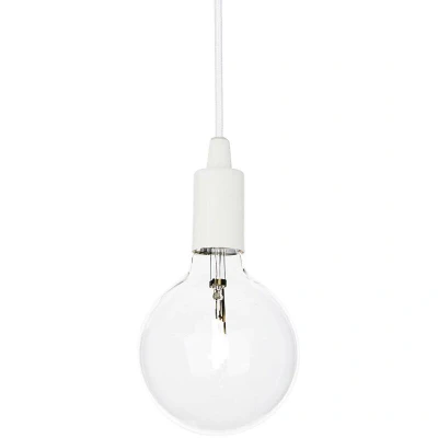 Image of Edison 1 Light Ceiling Pendant White, E27