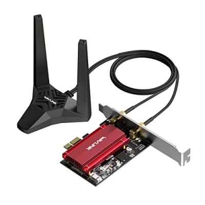 Image of AX5400 WiFi 6E PCIe Card with Bluetooth 5.3, WAVLINK 5378 Mbps Tri Band PC Card, Intel Chip, WPA3, Magnetized Antenna Base, for Windows 11/10(64bit) Desktop