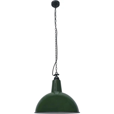 Image of Lou 1 Light Dome Ceiling Pendant Green, E27