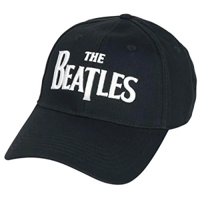 Image of The Beatles Mens Black Beanie Hat Drop T Logo Official