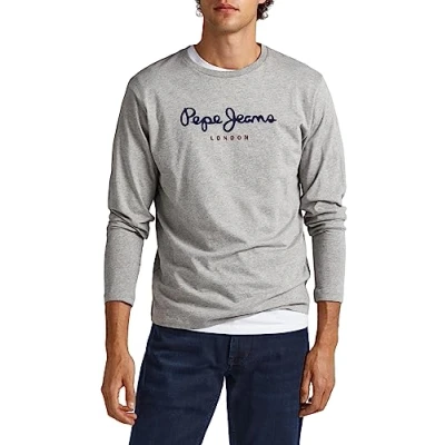 Image of Pepe Jeans EGGO Long sleeved top, Men&#039;s, Size: Large, Grey marl