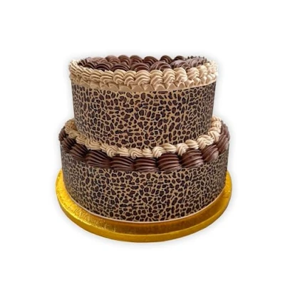 Image of Edible Decor Sheet Leopard Print Animal Border Ribbon Perfect for Larger cakes Easy to Use