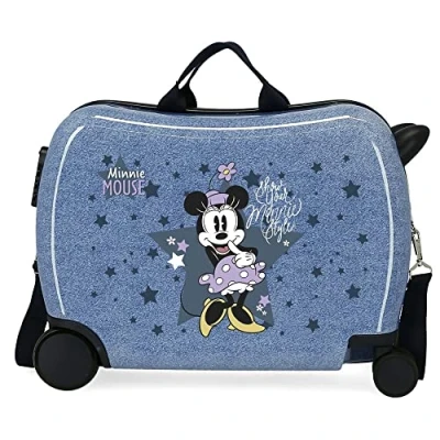 Image of Disney Minnie Style Blue Children&#039;s Suitcase 50x39x20 cms Rigid ABS Side combination lock 34L 1.8 kgs 4 Wheels Hand Luggage