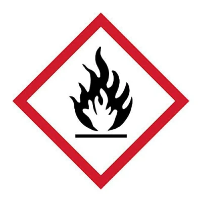 Image of Flammable GHS Label Health &amp; Safety Warning Self Adhesive Vinyl Sticker 100mm x