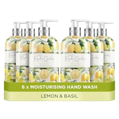 Image of Baylis &amp; Harding Royale Garden Limited Edition Lemon Basil Hand Wash, 500 ml (Pack of 6) Vegan Friendly