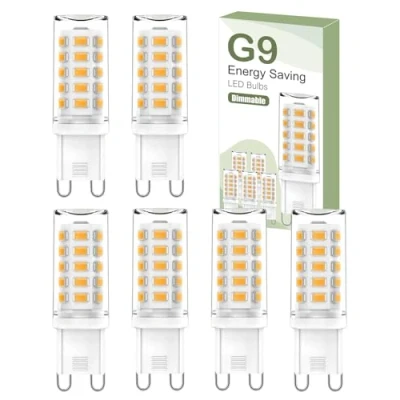 Image of G9 LED Bulbs Dimmable, 3000K Warm White 5W 560LM Energy Saving Equivalent to 40W Halogen Bulb, No Flicker AC 220 240V for Chandelier, 6 Counts