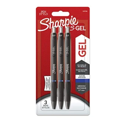 Image of Sharpie S Gel Pens Medium Point (0.7mm) Blue Ink 3 Count