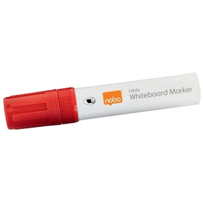 Image of Nobo Glide Drywipe Whiteboard Pens, 10 mm Large Chisel Tip, Pack of 4, 1915390, Coloured