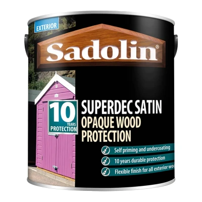 Image of Superdec Satin Opaque Wood Protection Black 5L Sadolin