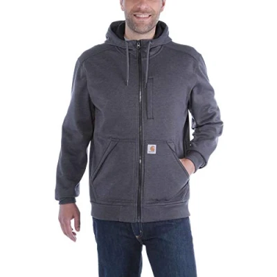 Image of Carhartt Men&#039;s Wind Fighter Relaxed Fit Midweight Full Zip Sweatshirt, Carbon Heather, M