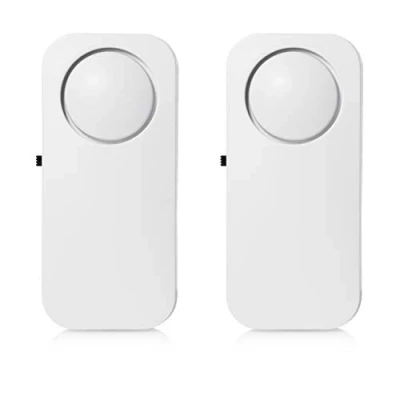 Image of Smartwares SMA 40952 Glass Break Sensor Alarm, 90dB, with Adhesive Strips, 2 Pack, 6 V, White