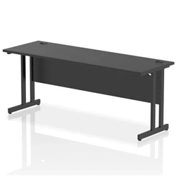 Image of Impulse 1800x600mm Straight Office Desk Black Top Cantilever Leg