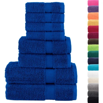 Image of vidaXL 8 Piece Premium Towel Set SOLUND Blue 600 gsm
