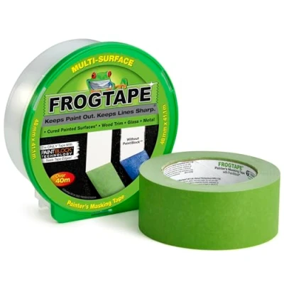 Image of Frog Tape Green Multi Surface Painters Masking 48mm x 41.1m. Indoor painting and decorating for sharp lines no paint bleed