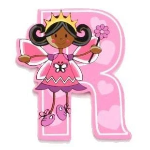 Image of Vinsani® Wooden Fairy Alphabet Letters Personalised Bedroom Wall Door Name (R)