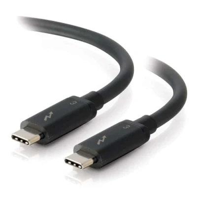 Image of C2G 1 m Thunderbolt Cable (Male to Male Black 20gbit/S, 3 Black; 20 Gbit/s; 4096 x 2160 pixels)