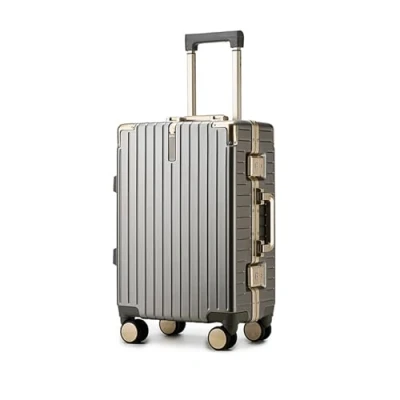 Image of Meoky Lightweight Suitcase Aluminum Carry on Luggage with Spinner Wheels Suitable for Men, Girls, And Students Travel,Gray,22in