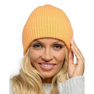Image of Undercover Ladies Ribbed Turn Up Beanie Hat GL1008 Orange
