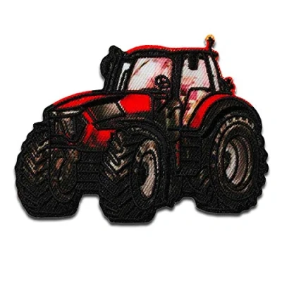 Image of Tractor Children Iron on Patches Adhesive Emblem Stickers Appliques, Size: 8,1 x 5,8 cm