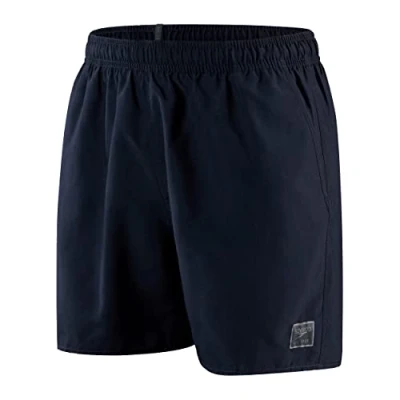 Image of Speedo Men&#039;s 16&quot; Watershort Swimming Trunks Quick Dry Comfortable Fit Classic Style Drawstring Waist, Navy, XS