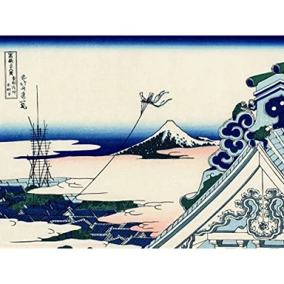 Image of Artery8 Hokusai 36 Views Fuji Asakusa Temple Woodblock Japan Large Wall Art Poster Print Thick Paper 18X24 Inch