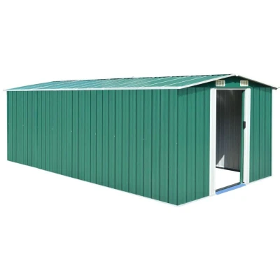 Image of vidaXL Garden Shed 257x489x181 cm Metal Green