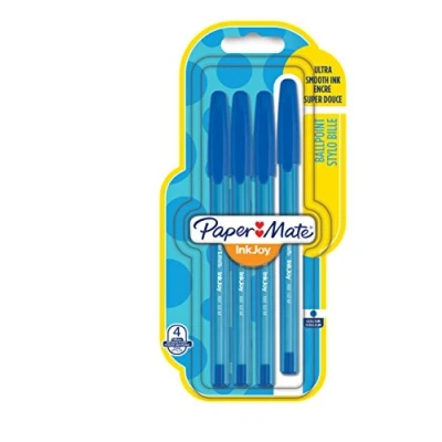 Image of Papermate InkJoy 100 Cap 1.0 mm Medium Tip Capped Ball Pen Blue (Pack of 4)